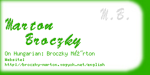 marton broczky business card